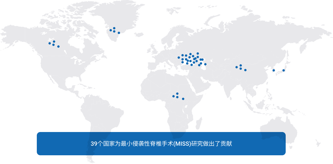 The 39 countries contributed to the minimally invasive spine 
                                            surgery (MISS) research